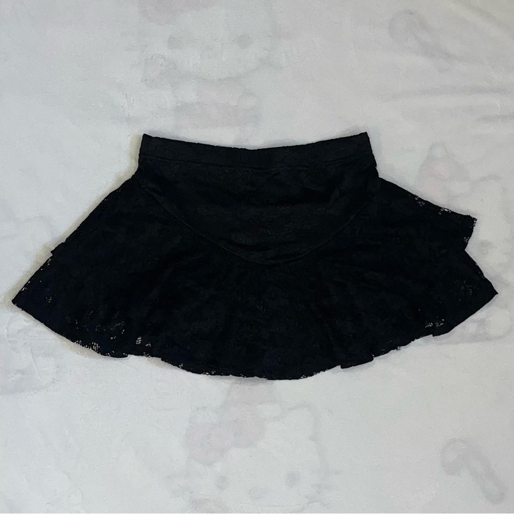ROMWE Black Lace Skater Skirt